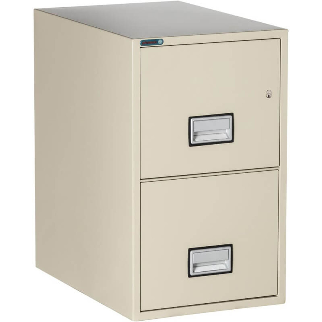 Phoenix 2-Drawer Vertical Fireproof File Cabinet, 25" Model, Putty