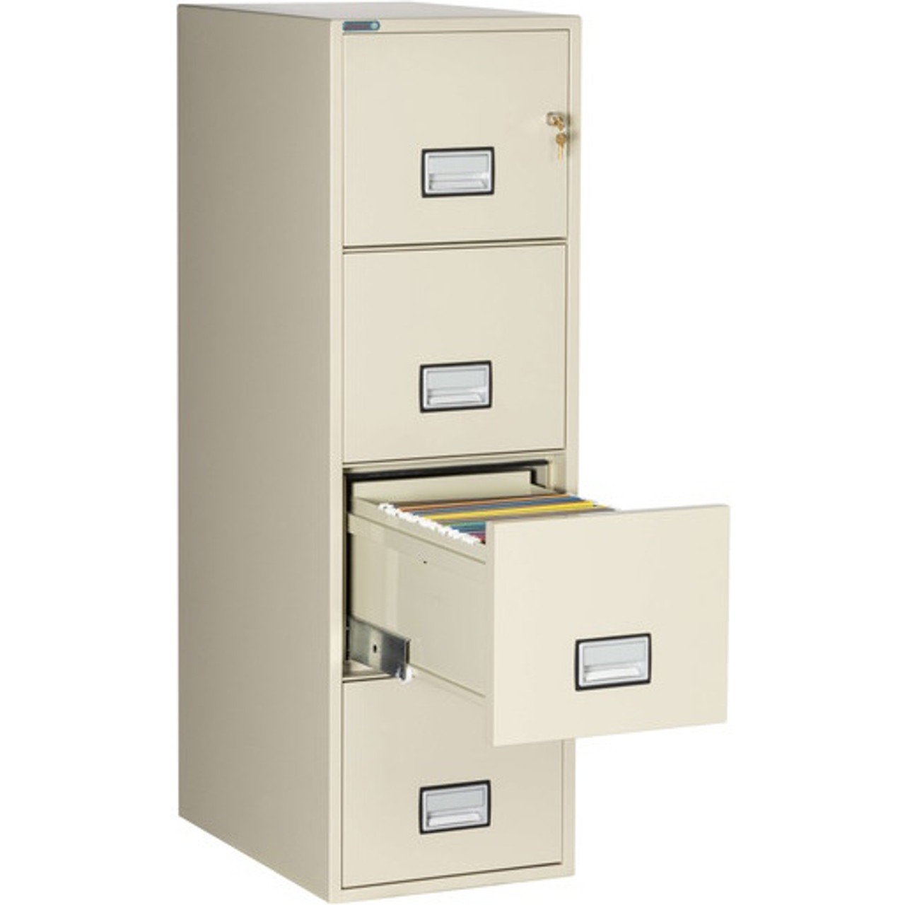 Phoenix 4-Drawer Fireproof File Cabinet – Letter Size, 25" Deep, 1-Hour UL Fire Rating