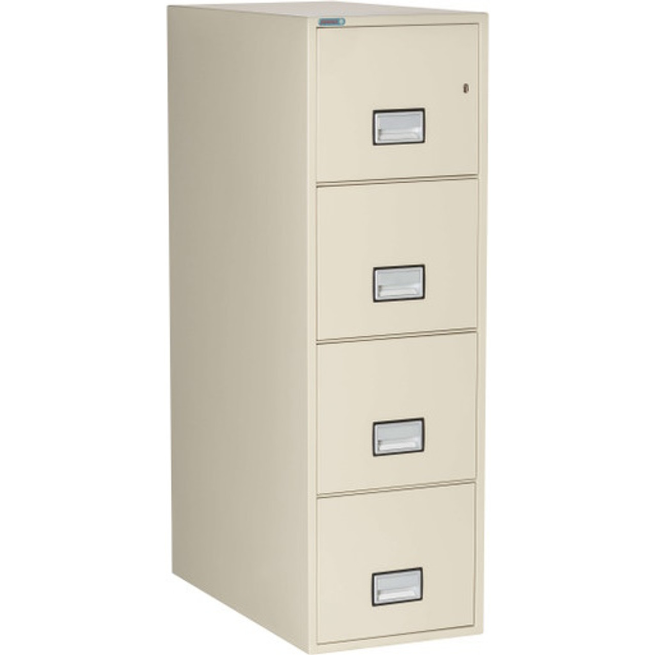 Phoenix LTR4W31 Fireproof File Cabinet, 4-Drawer, Letter Size, 31" Deep, 1-Hour Fire-Rated, Putty - Closed