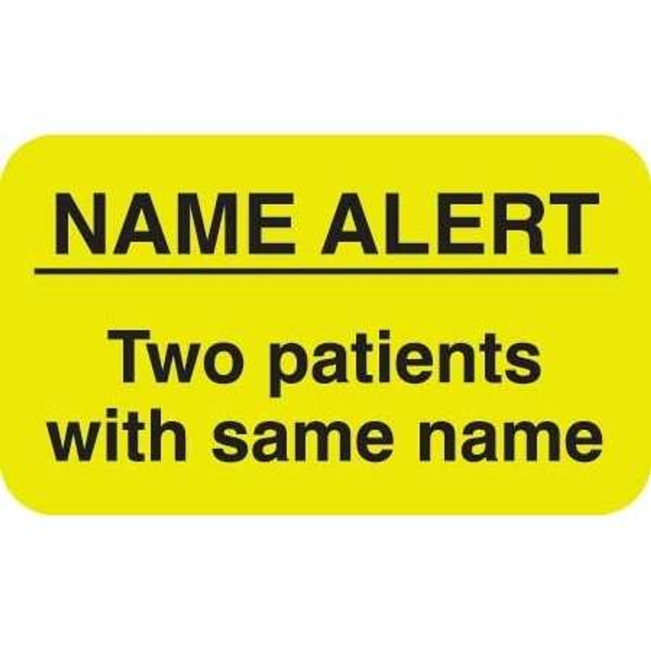 Name Alert Label, Chartreuse, 1-1/2 x 7/8, Roll/250