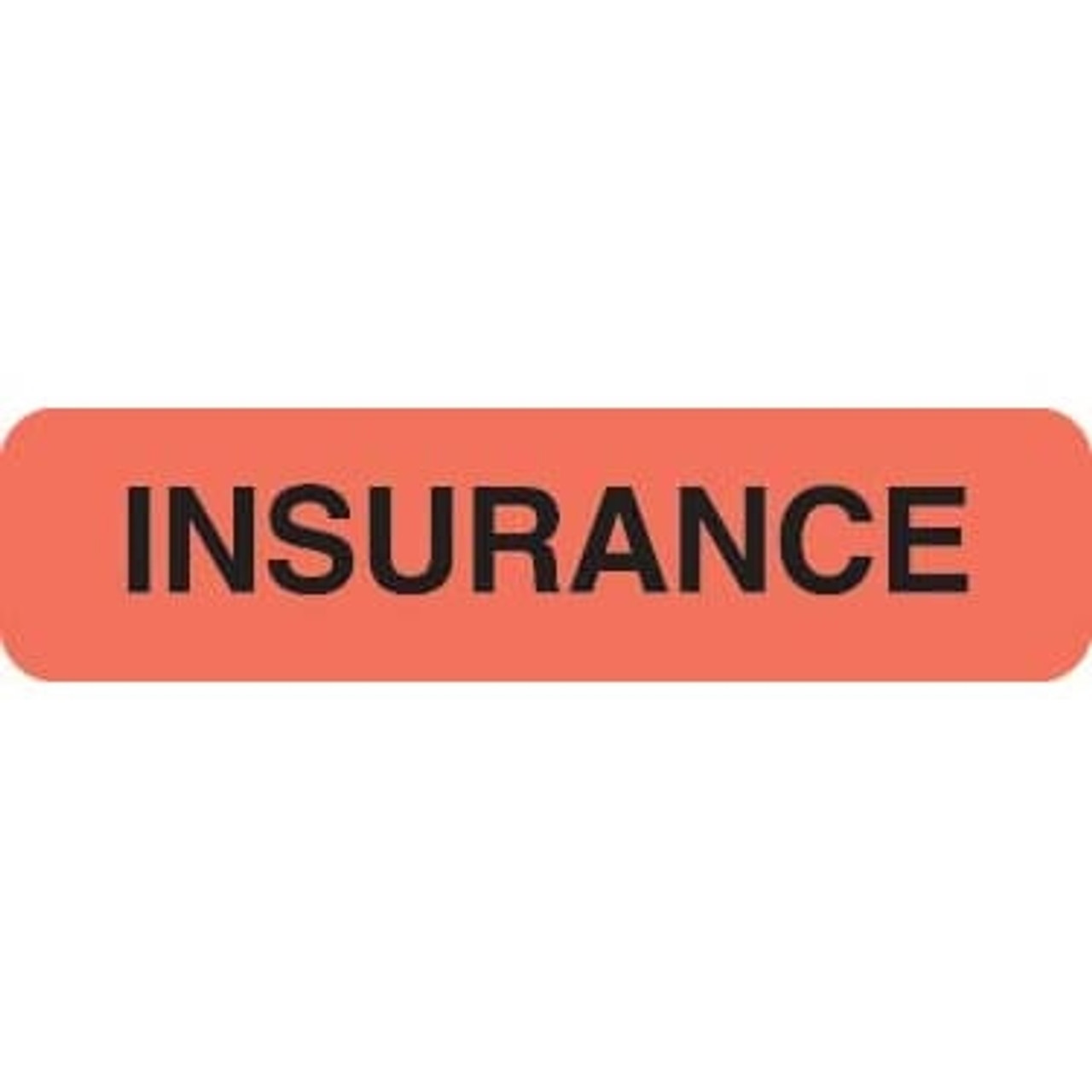 Insurance Labels, Insurance, 5/16" H x 1-1/4" W, Fl. Red, 500/Roll (MAP119)