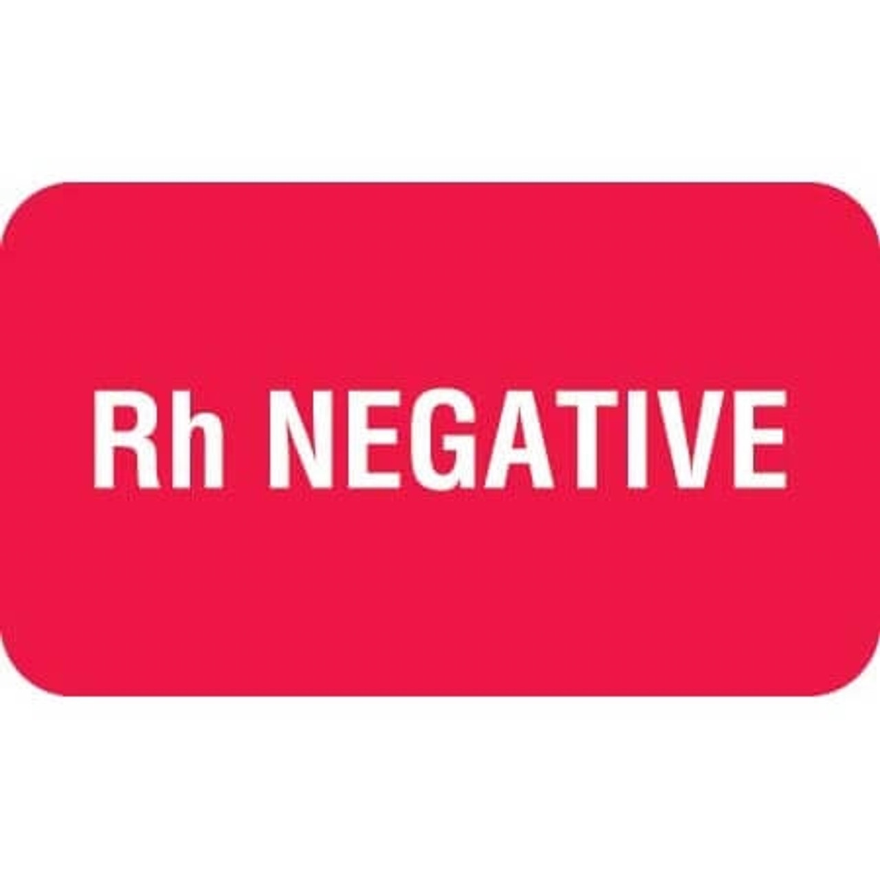 Medical Chart Labels, Rh Negative, 1-1/2 x 7/8, Red/White, 250/Roll (MAP1720)