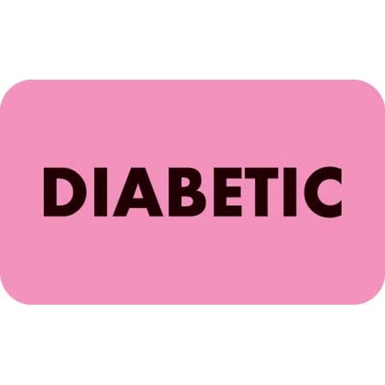 Diabetic Label, Pink, 1-1/2 x 7/8, Roll/250
