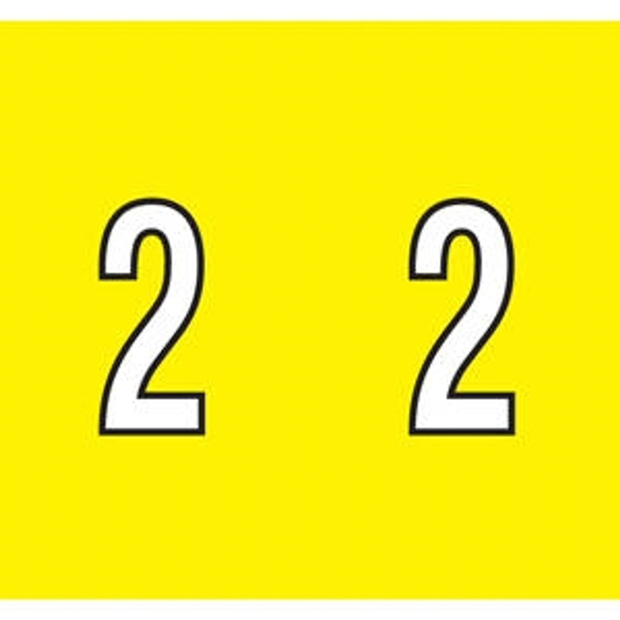 Kardex Numeric Labels, PSF-138 Series, Number 2, 1-1/2 x 1-1/4, Yellow, 500/RL