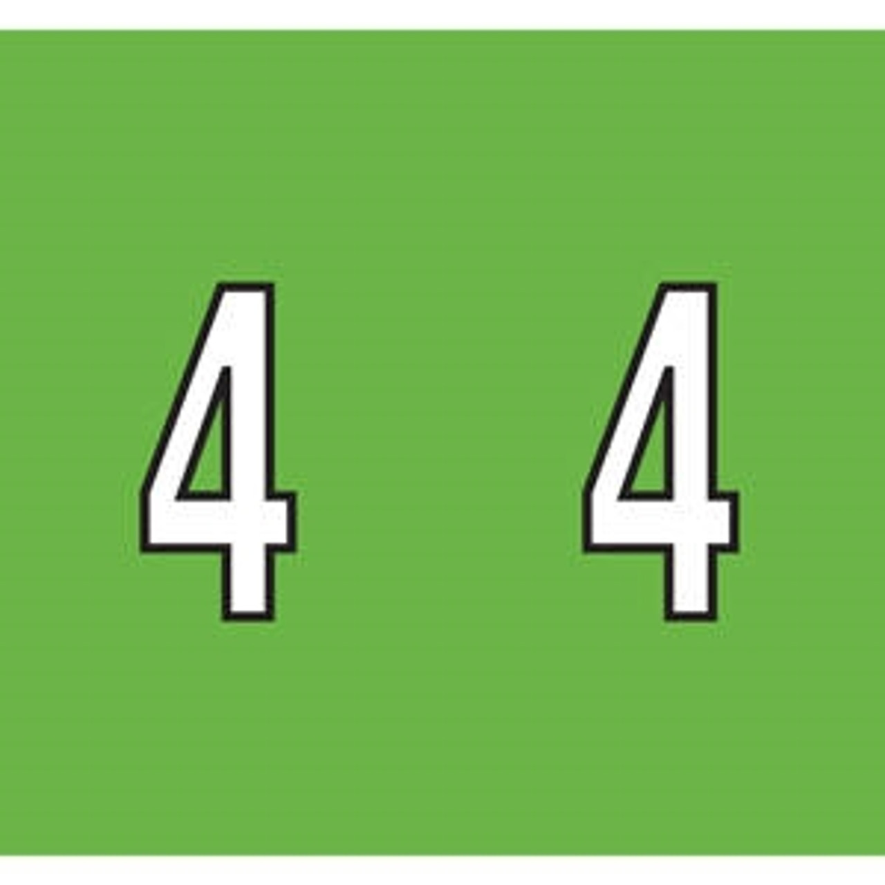 Kardex Numeric Labels, PSF-138 Series, Number 4, 1-1/2 x 1-1/4, Green, 500/RL