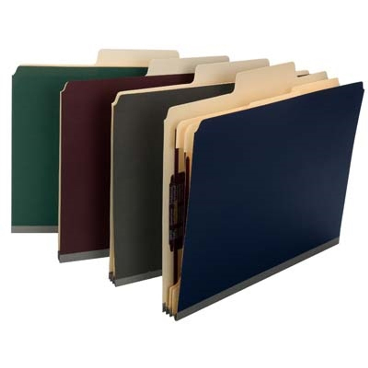 Smead SuperTab Classification Folders, Letter Size, 2 Dividers, Maroon (Linen), 10/Box