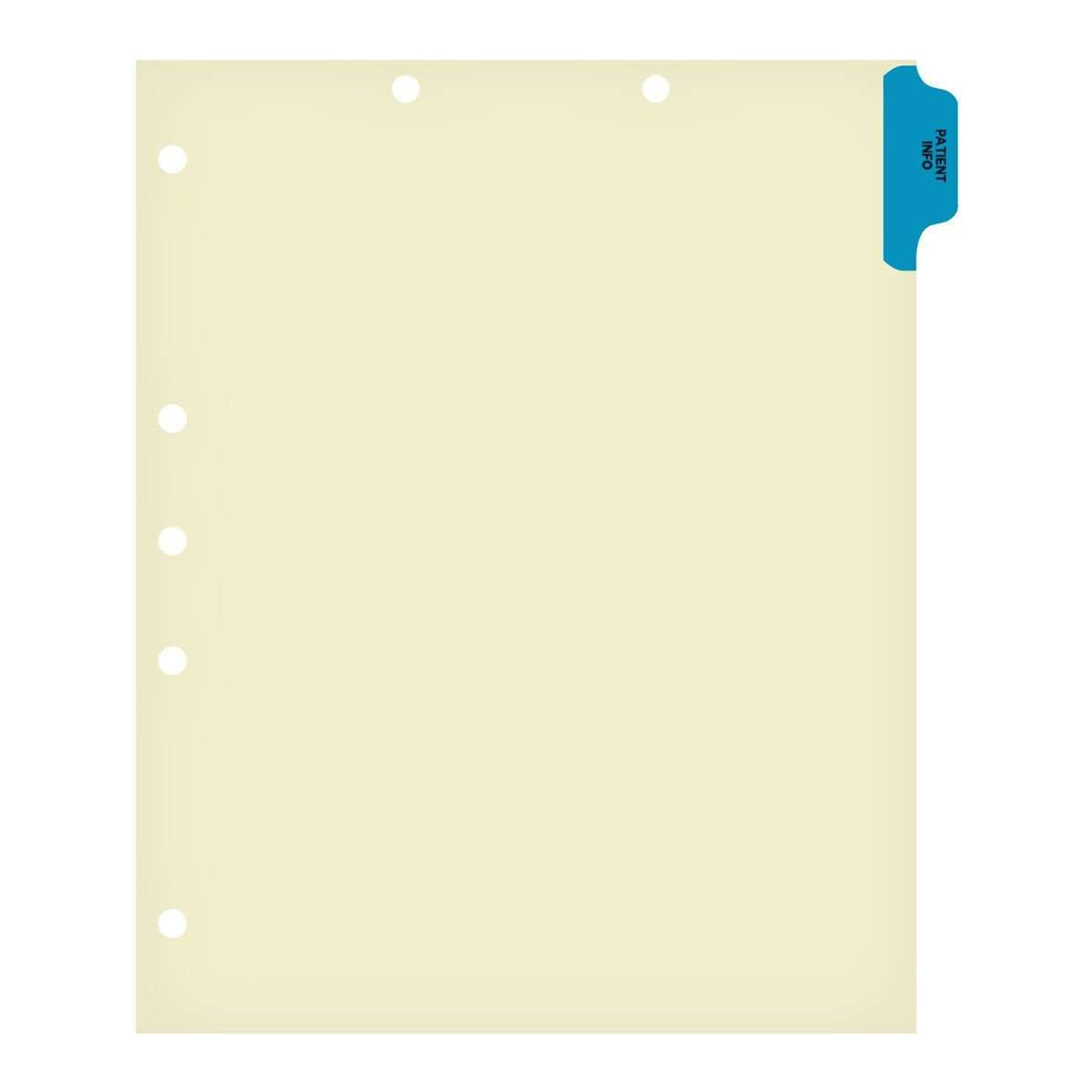 Chart Dividers, Side Tab, Position 1, Patient Information, Blue, 100/Box