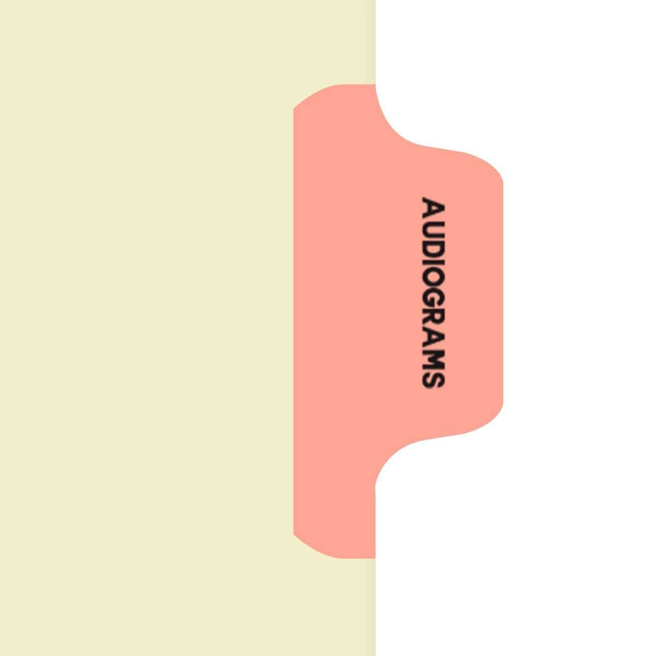 Chart Divider Tab, Position 3, Pink, Audiograms, Pack/100