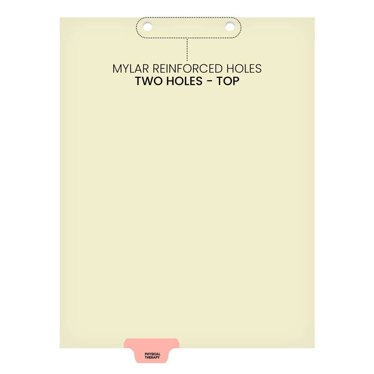 Chart Dividers, Bottom Tab, Position 3, Physical Therapy, Pink, 100/Box