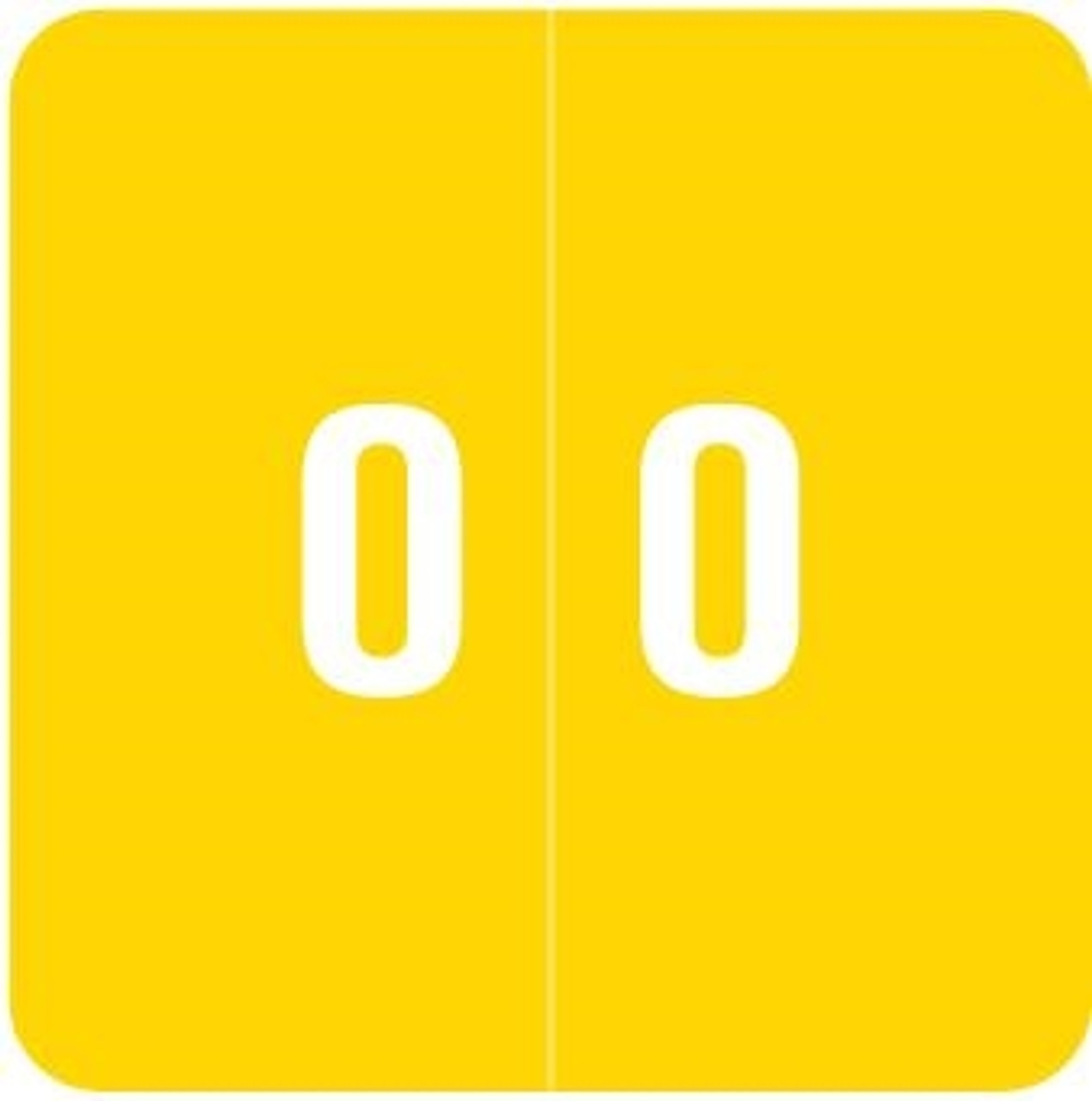 Smead Numeric Labels, DCC-Series, 1 1/2 H x 1 1/2 W, Number 0, Yellow, SDNM-0