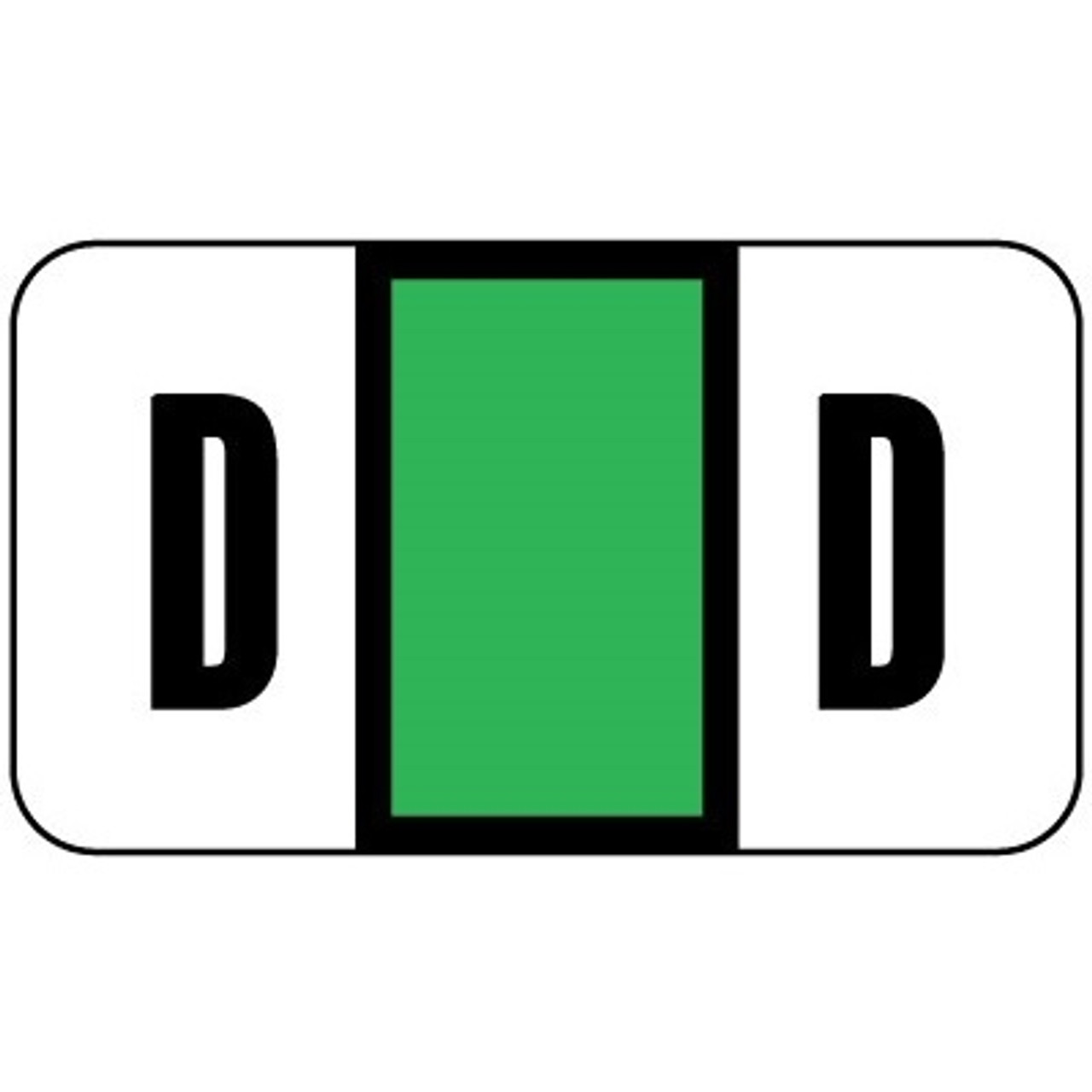Safeguard Alpha Labels, 514-Series, 15/16 H x 1 5/8 W, Letter D, Light Green, 500/Roll (SGAM-D)