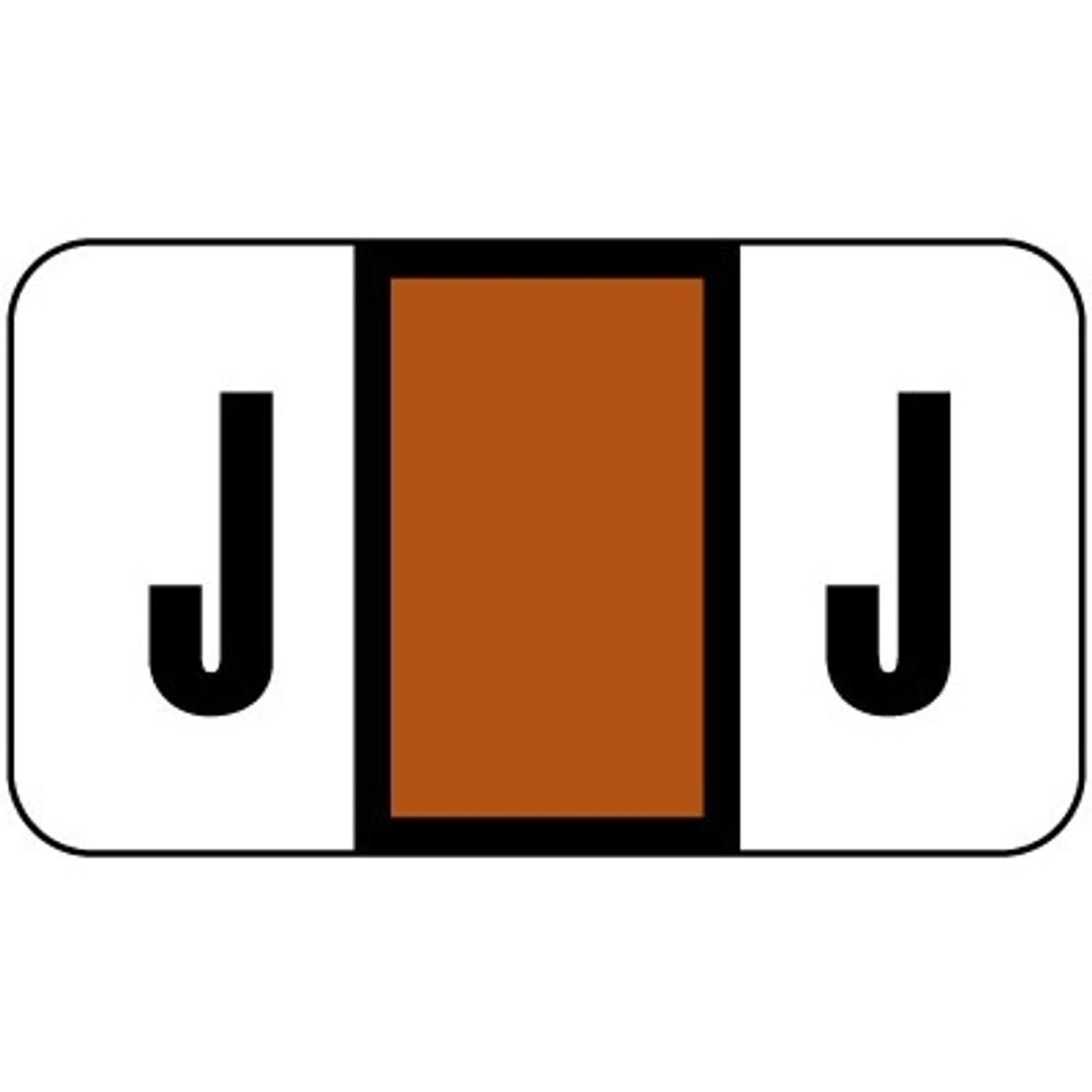 Safeguard Alpha Labels, 514-Series, 15/16 H x 1 5/8 W, Letter J, Brown, 500/Roll (SGAM-J)