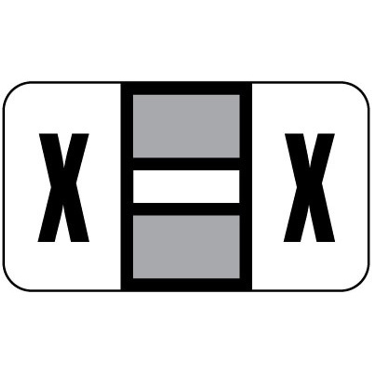 Safeguard Alpha Labels, 514-Series, 15/16 H x 1 5/8 W, Letter X, Gray, 500/Roll (SGAM-X)