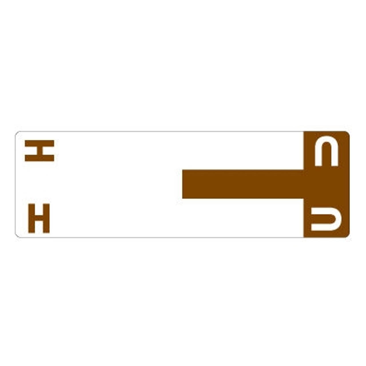 Smead Alpha Labels, NCC-Series, 1 5/32 H x 3 5/8 W, Letter H/U, Dark Brown, 100/Pack (SNCC-HU)