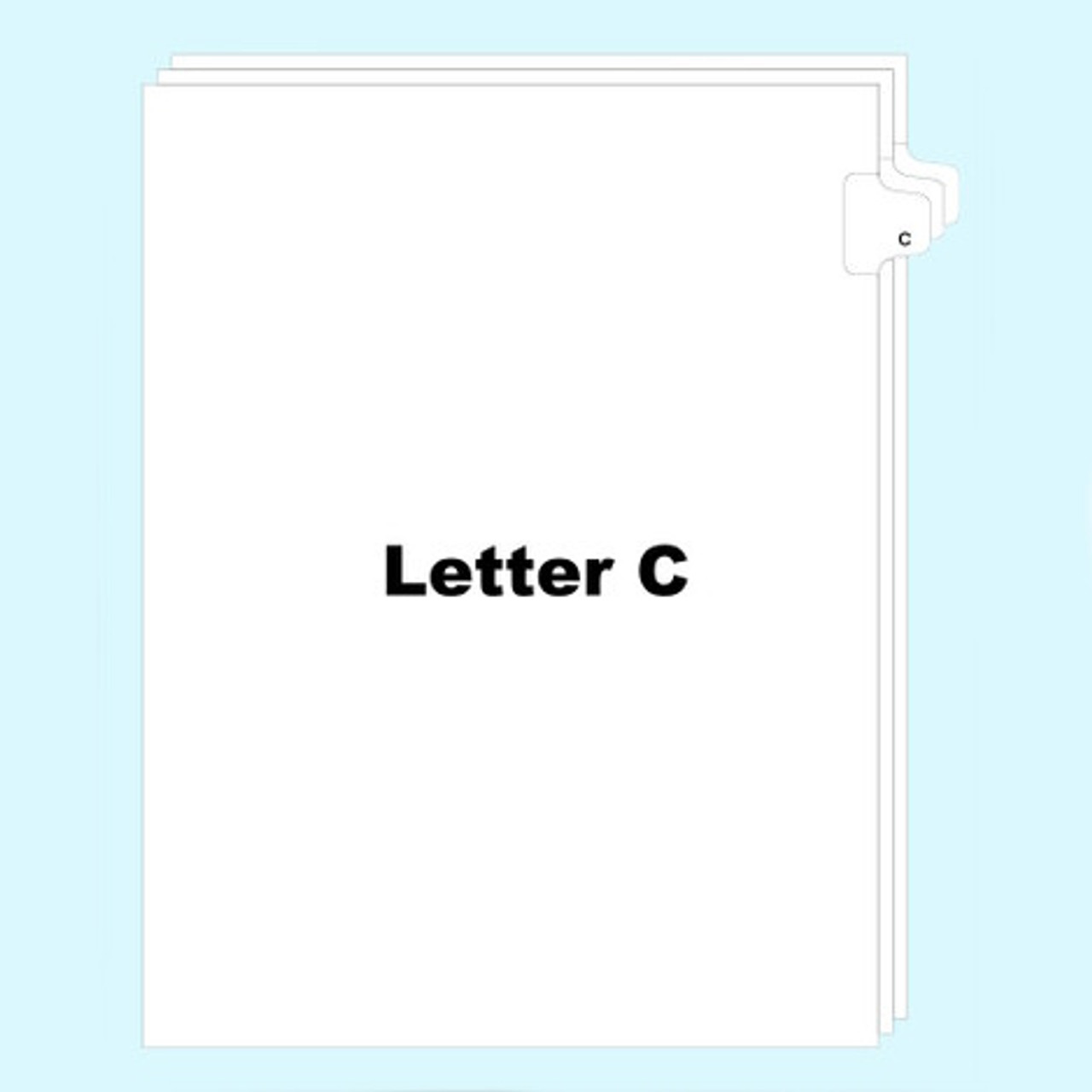 Letter C Legal Index Tab Dividers, Side Tab, Letter Size, 25 Pack
