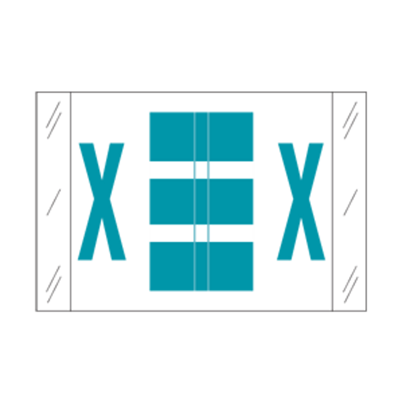 Tab Alpha Code Labels Letter X Blue 14124