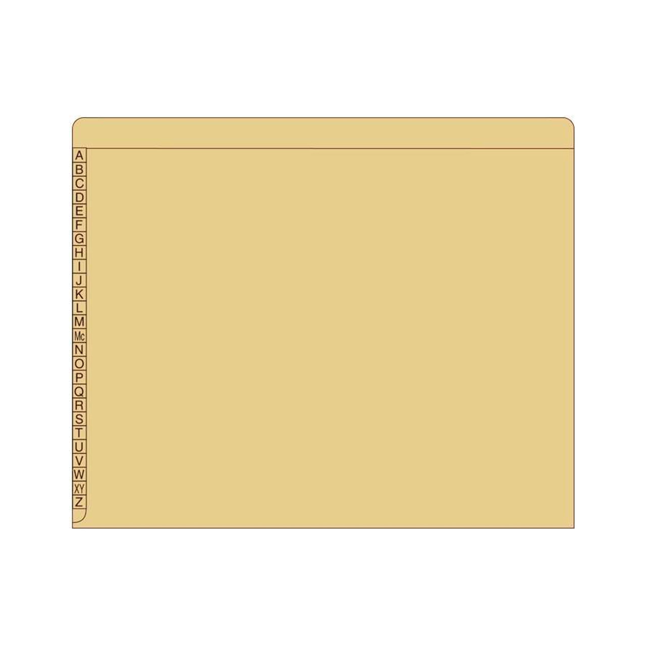 Kardex Folders, Alpha Scale, Letter Size, 1 Fastener, Tan, 50/BX