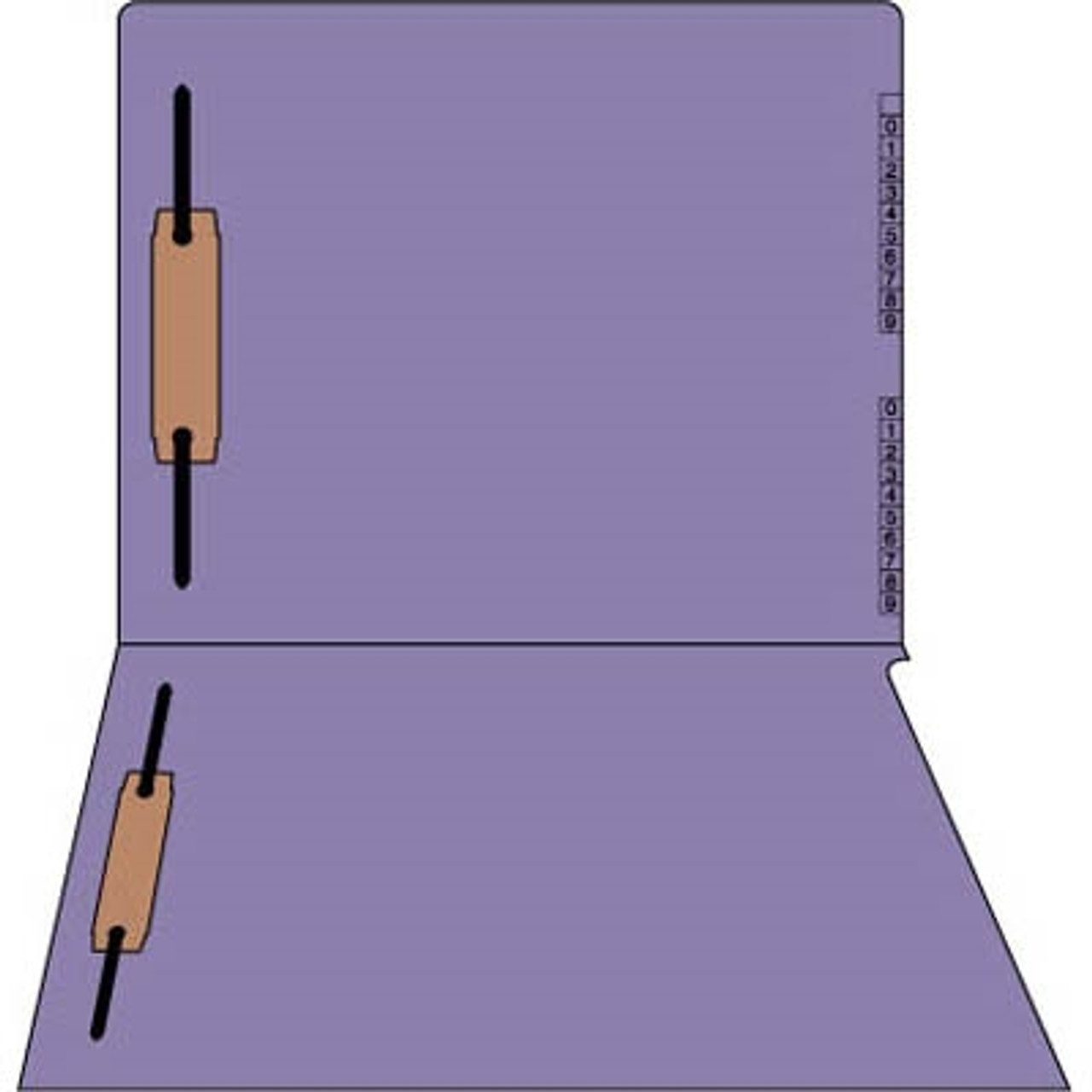 Kardex Sem-Scan Numeric, Violet, Two Fasteners ,11pt, Letter Size, 2 Fasteners, 50/Box