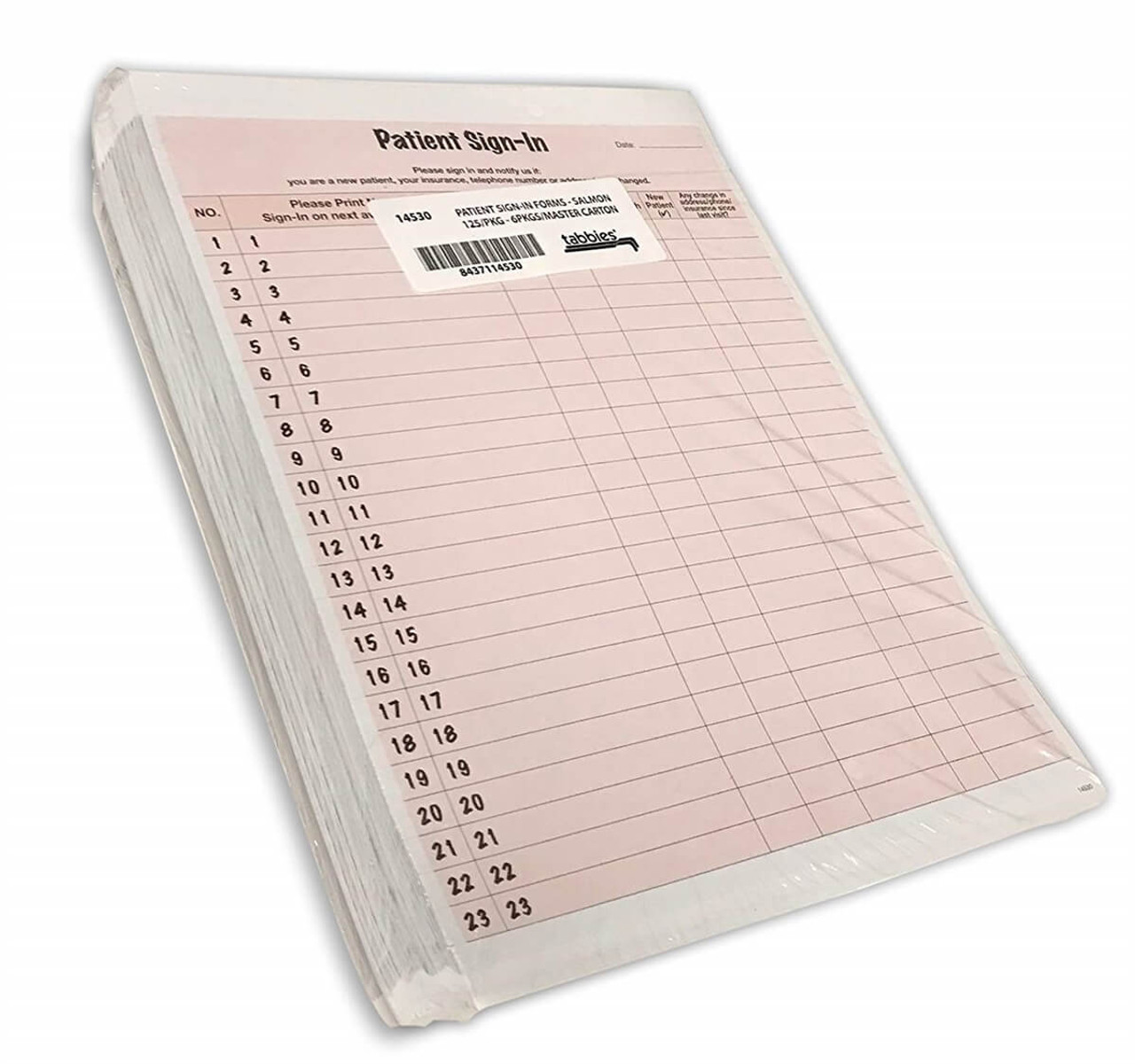 Patient Sign-in Label Forms, HIPAA Compliant, Pink, 125 per Pack (14530)