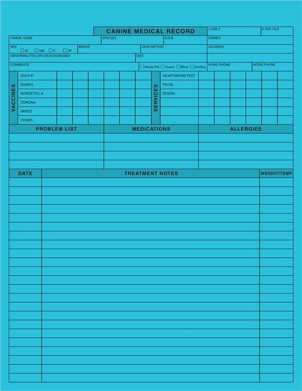 medical records form template