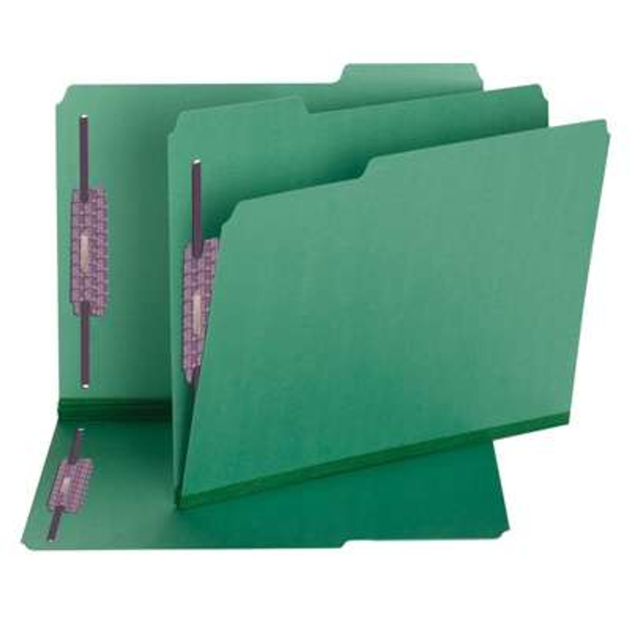 Smead Pressboard Fastener Folder with SafeSHIELD Fasteners 14938, 2 Fasteners, 1/3-Cut Tab, 2" Expansion, Letter, Green
