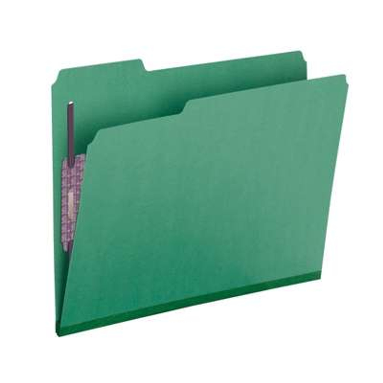 Smead Pressboard Fastener Folders, Letter Size, 1/3-Cut, 2 Fasteners, Green, 25/Box