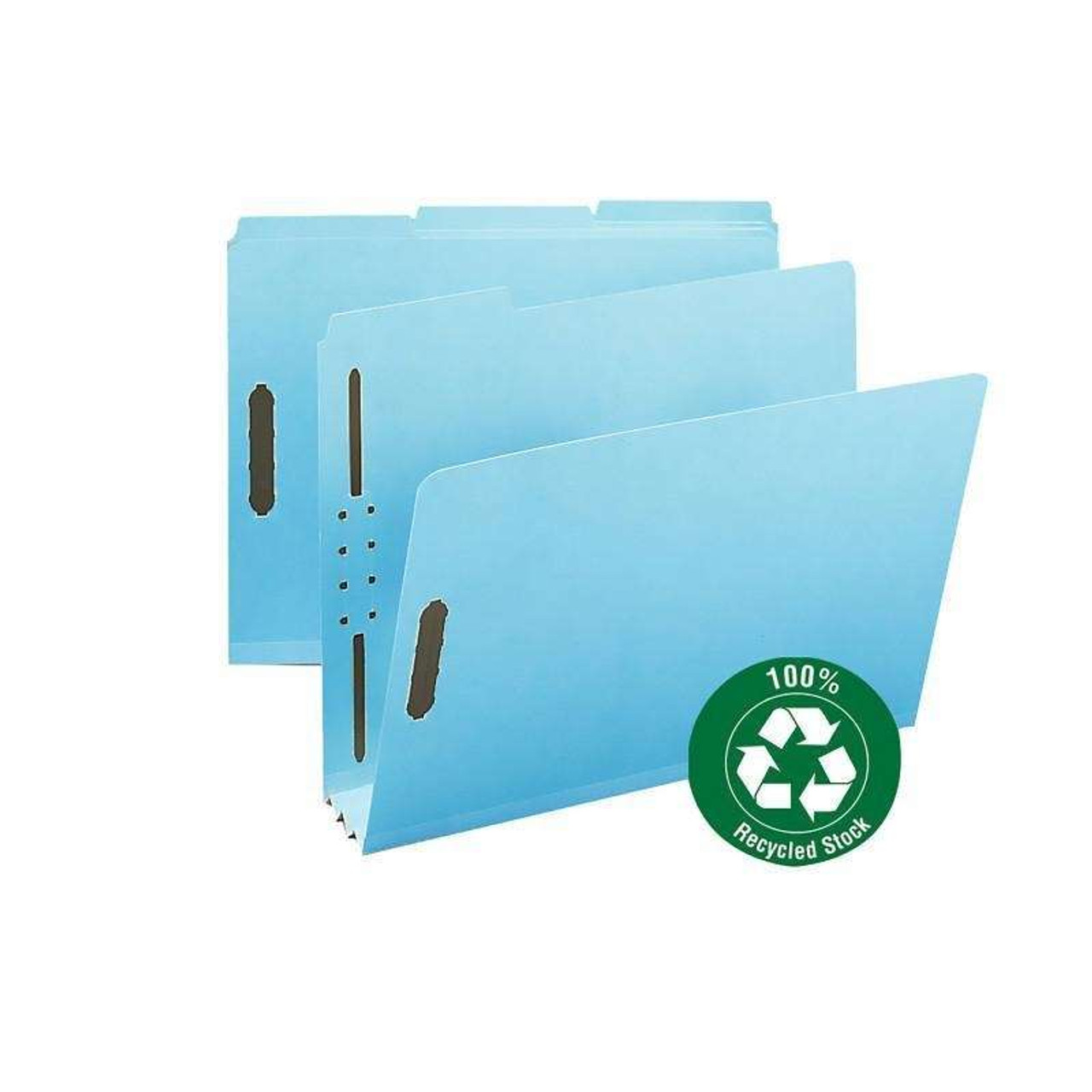 Smead 100% Recycled Pressboard Fastener File Folder, Blue (15002)