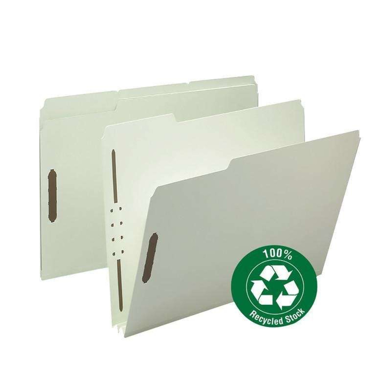 Smead 100% Recycled Pressboard Fastener File Folder, 1/3-Cut (15004)