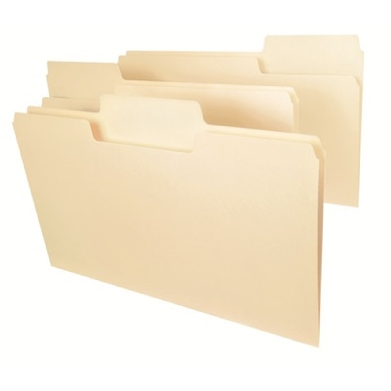 SuperTab File Folders, Legal Size, 1/3-Cut, No Fasteners, 11pt. Manila, 100/Box