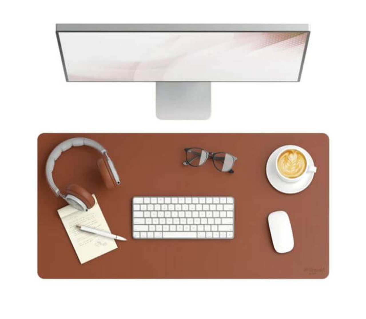 31.5 x 15.7" Vegan Leather Desk Pad, Saddle