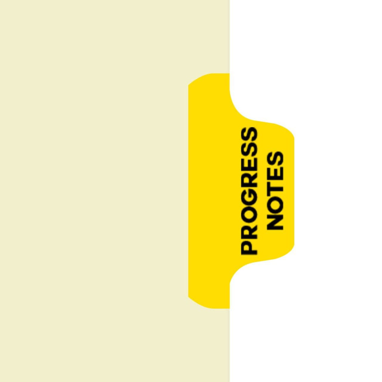 "Progress Notes" - Side Tab Fileback Divider with Fastener - Position 2 - Yellow - Zoomed Image