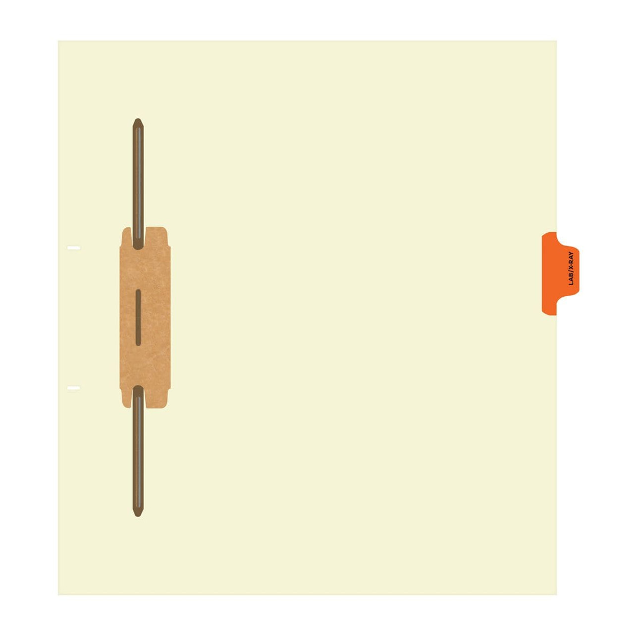 "Lab/X-Ray" - Side Tab Fileback Divider with Fastener - Position 4 - Orange - Full Image