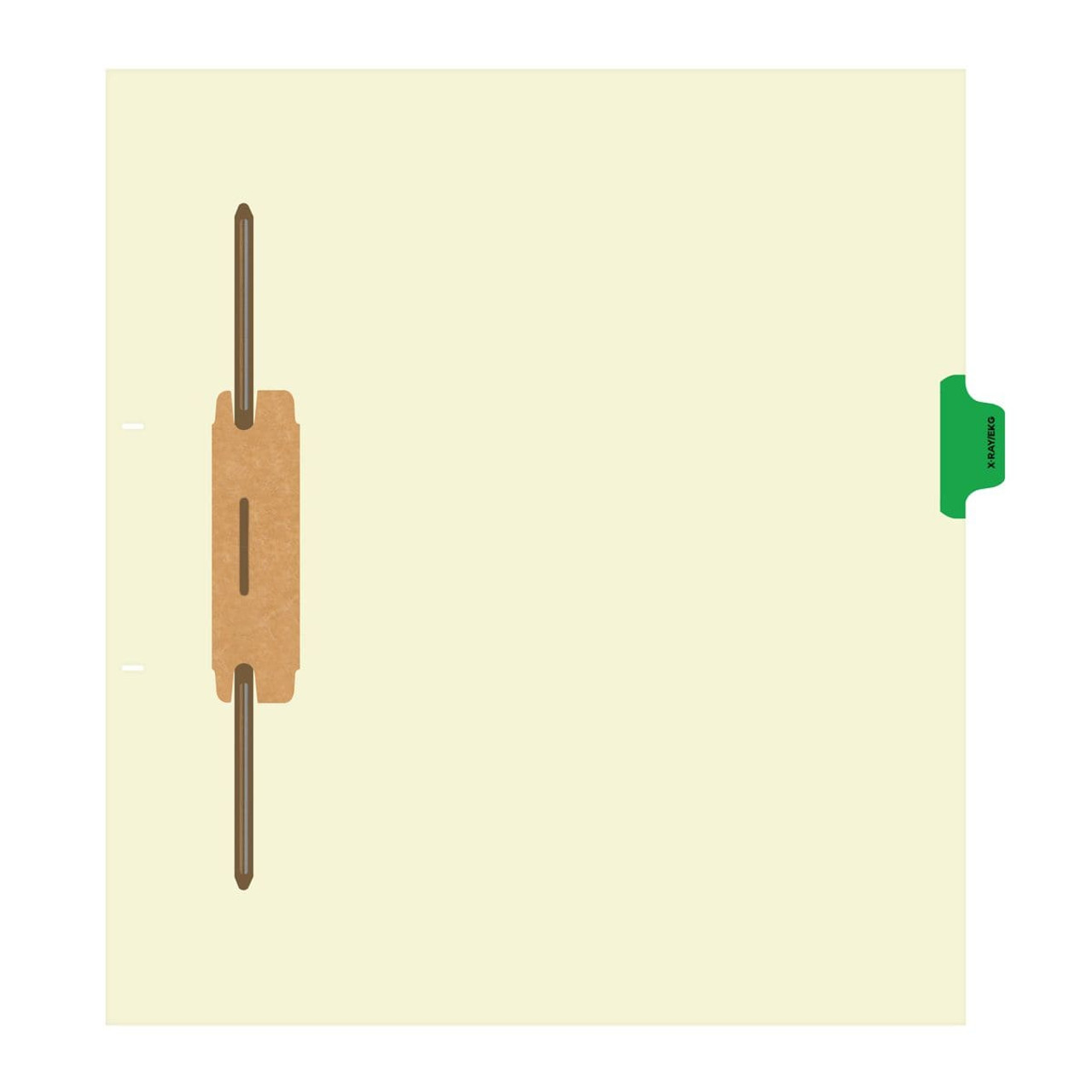 "X-Ray/EKG" - Side Tab Fileback Divider with Fastener - Position 4 - Light Green - Full Image