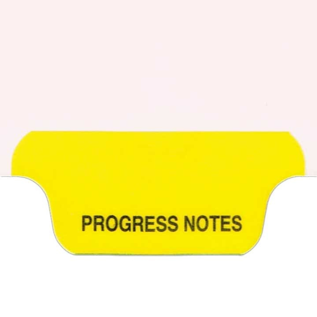 Chart Divider, Bottom Tab, Position 2, Progress Notes, Yellow, Pack/25 - Zoomed