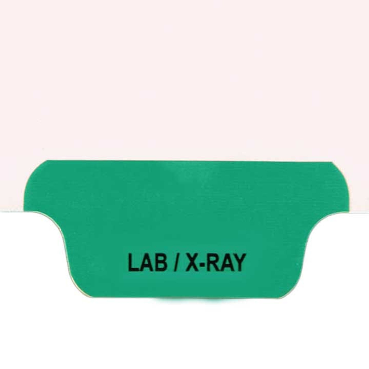 Chart Divider, Bottom Tab, Position 3, Medium Green, Lab/X-Ray, Blue, Pack/25 - Zoomed