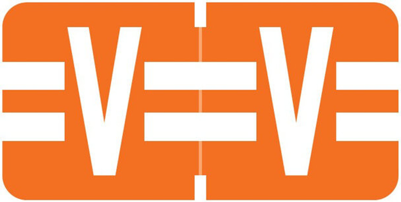 Tab Products 1278 Match Alphabetical Color Coding Label, Letter V, Dark Orange, 1/2 H x 1 W, 500/Roll (A1278-V)