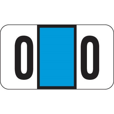 Jeter 0300 Series Numeric Labels - Light Blue, Number 0 | 500 Labels/Roll