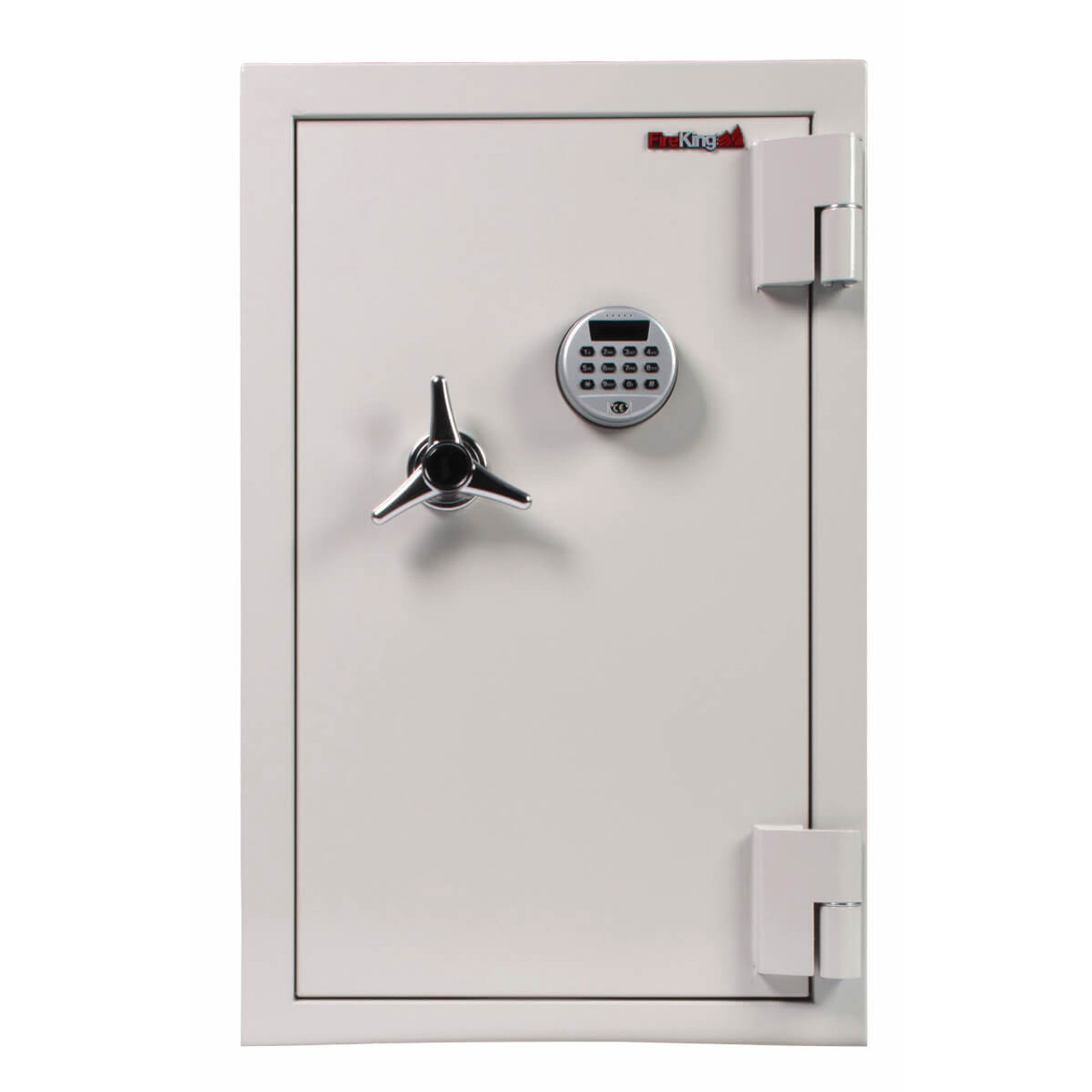 FireKing KF2722-1WHE fire rated safe – front-facing view with electronic keypad and white finish