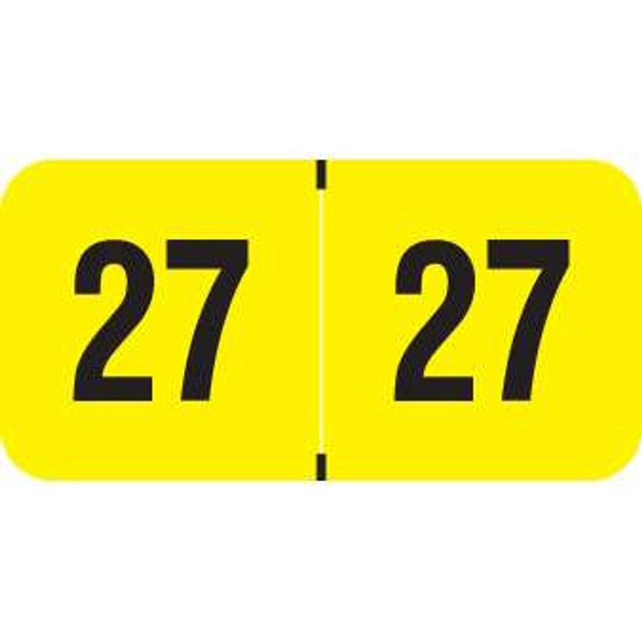 Reynolds & Reynolds Year Label 2027 – Yellow, RRYM-27, 3/4" x 1-1/2"