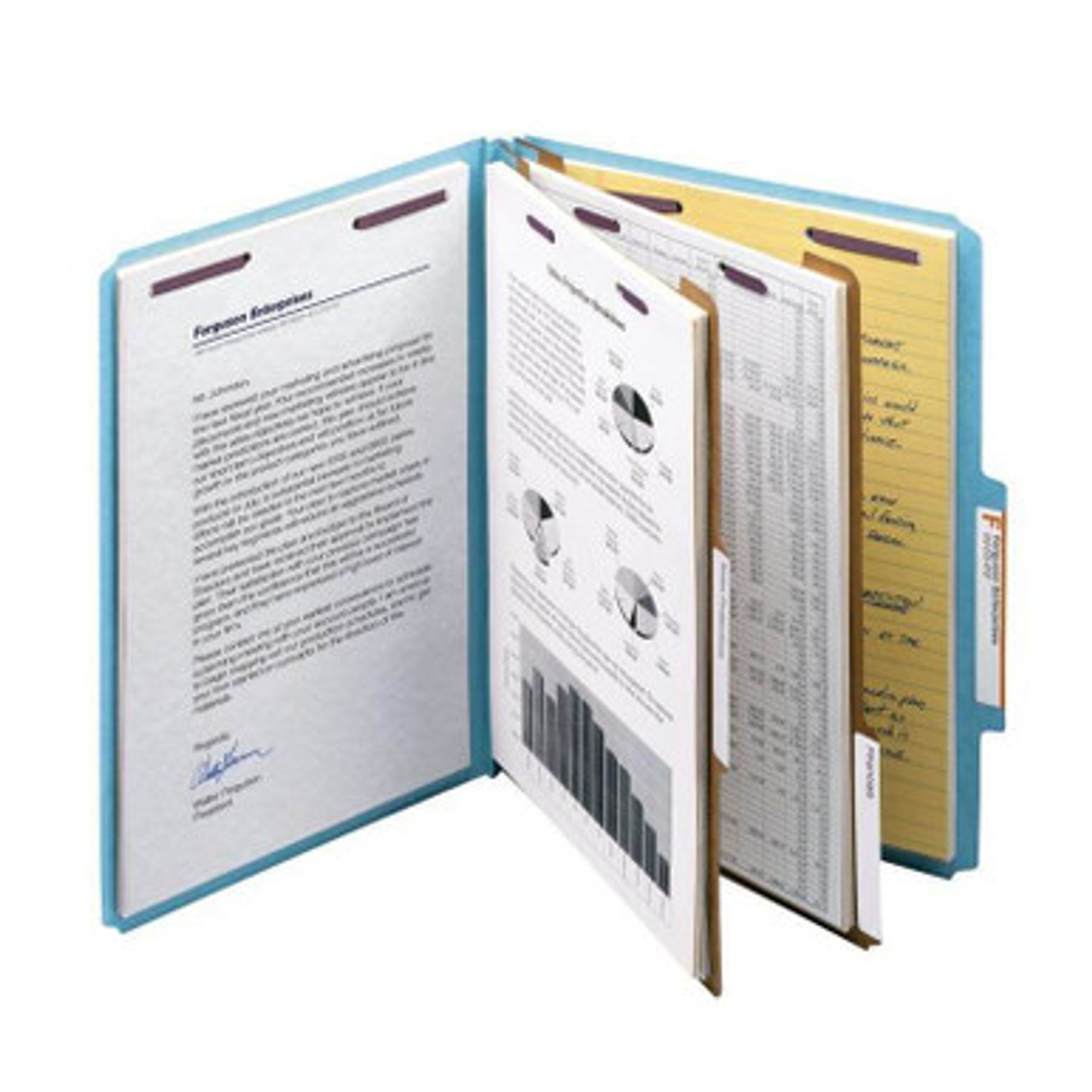 Smead SafeSHIELD Classification Folder – Blue, Letter Size, 2 Dividers