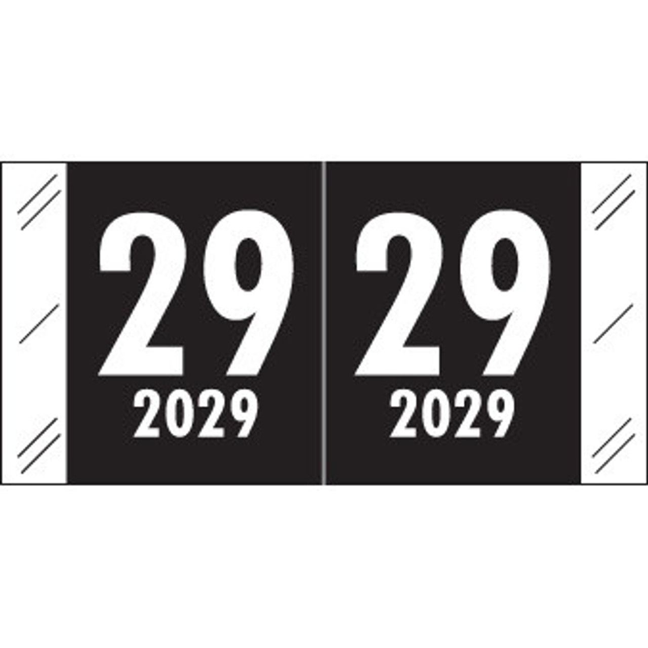 Col'R'Tab Compatible Year Label 2029 – Black, CLYM Series, 3/4" x 1-1/4"