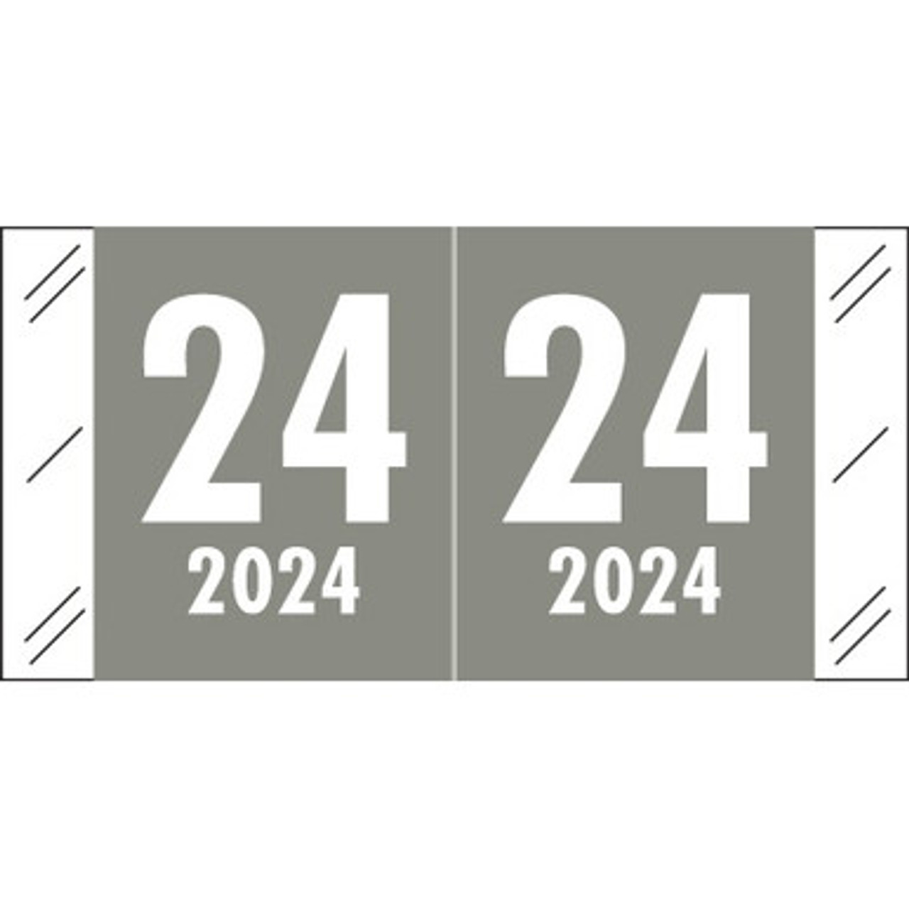 Col'R'Tab Compatible Year Label 2024 – Gray, CLYM Series, 3/4" x 1-1/4"