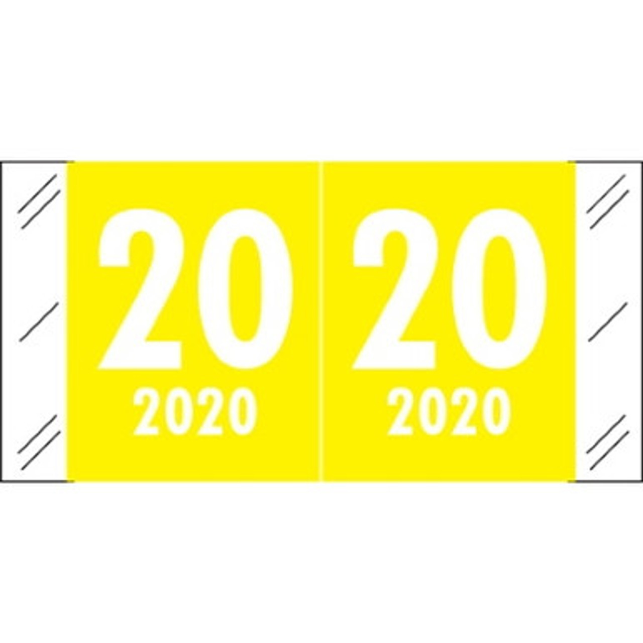 Col'R'Tab Compatible Year Label 2020 – Yellow, CLYM Series, 3/4" x 1-1/4"