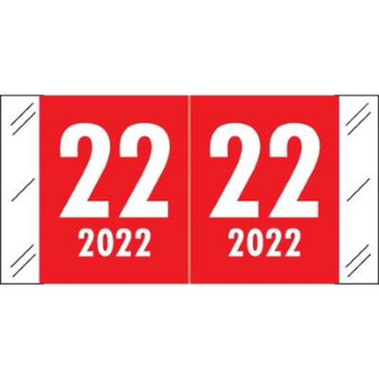 Col'R'Tab Compatible Year Label 2022 – Red, CLYM Series, 3/4" x 1-1/4"