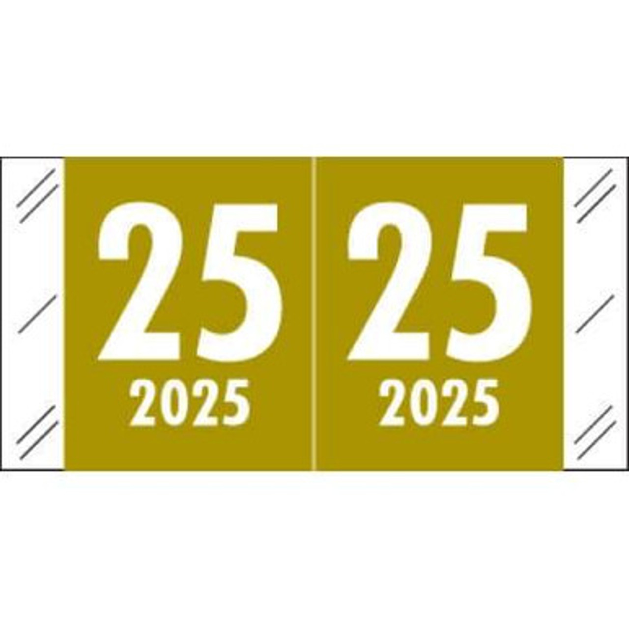 Col'R'Tab Compatible Year Label 2025 – Gold, CLYM Series, 3/4" x 1-1/4"