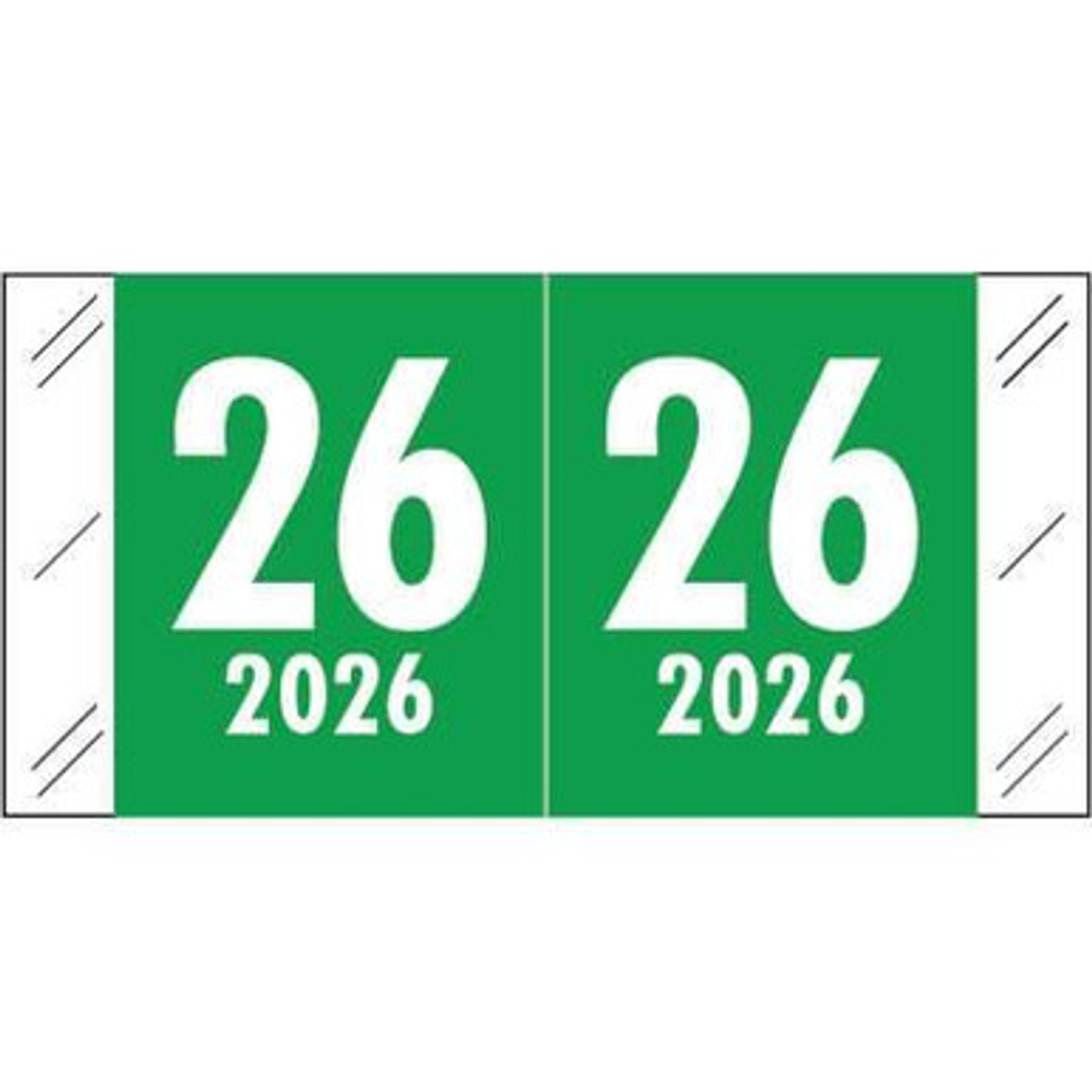 Col'R'Tab Compatible Year Label 2026 – Dark Green, CLYM Series, 3/4" x 1-1/4"