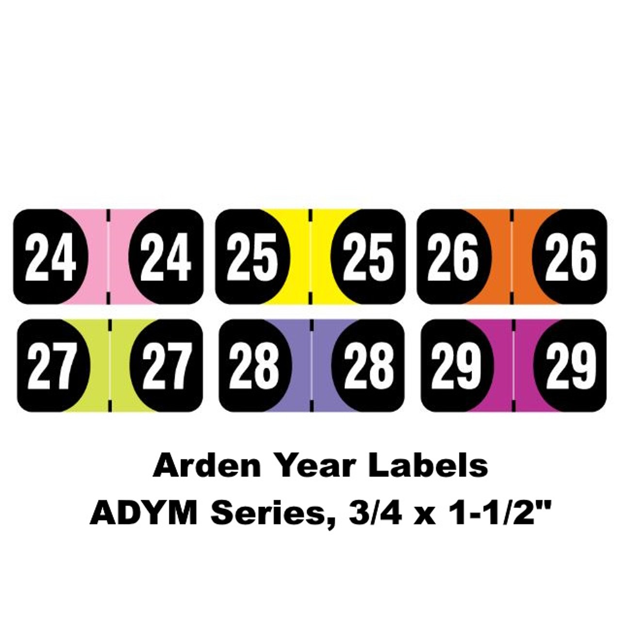 Arden Year Labels – ADYM Series, 3/4 x 1-1/2, Laminated Wraparound"