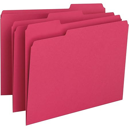 Smead Red File Folders, 1/3-Cut Top Tab, Letter Size, 100/Box (12743)