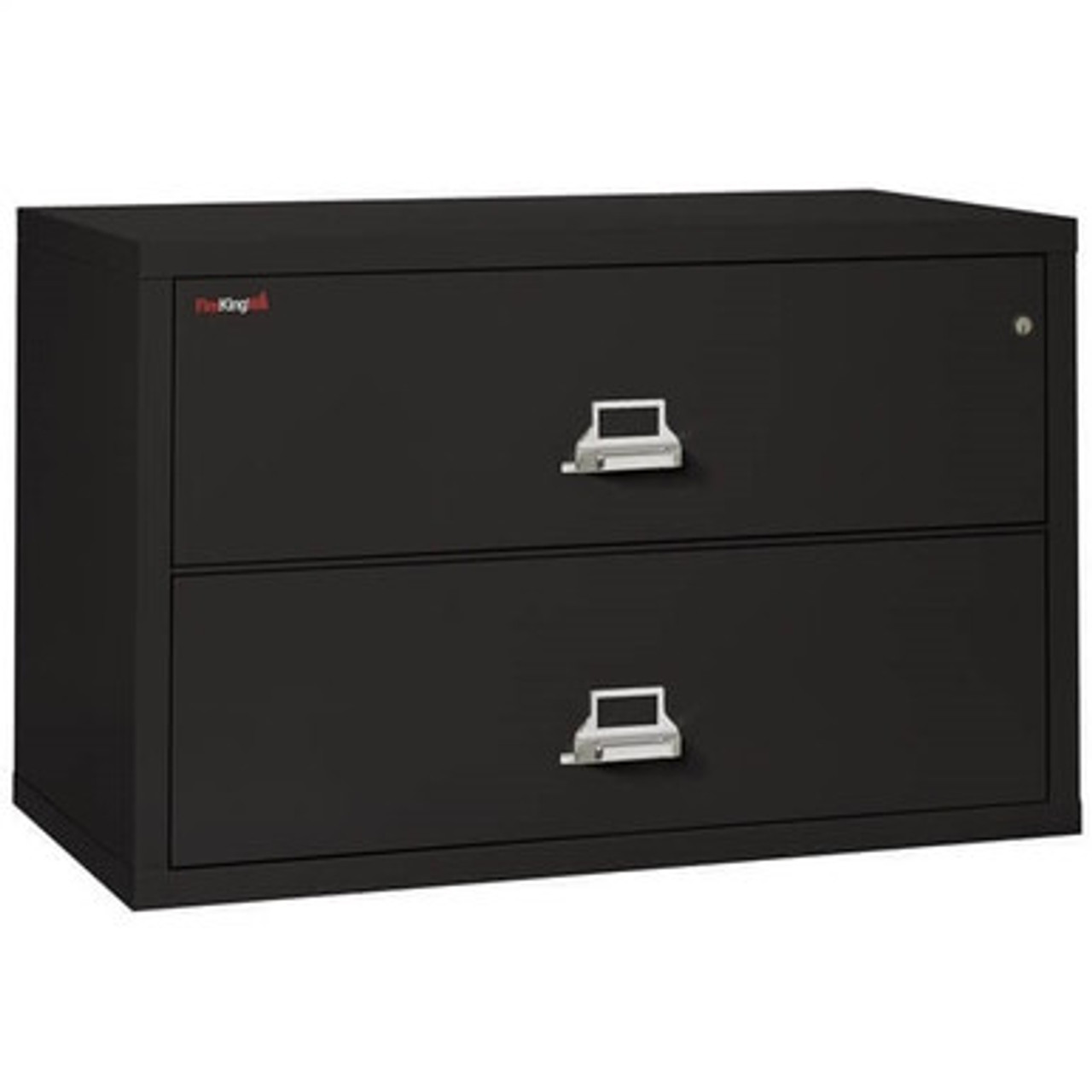 FireKing Lateral File Cabinet, 1-Hour Fire Rated, 2-Drawer, 44" Wide, Black