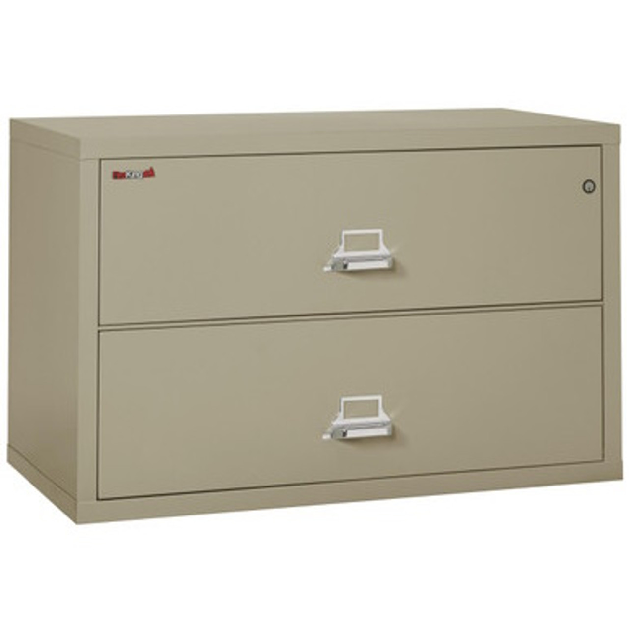 FireKing Lateral File Cabinet, 1-Hour Fire Rated, 2-Drawer, 44" Wide, Pewter